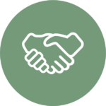 icon of a handshake with green background