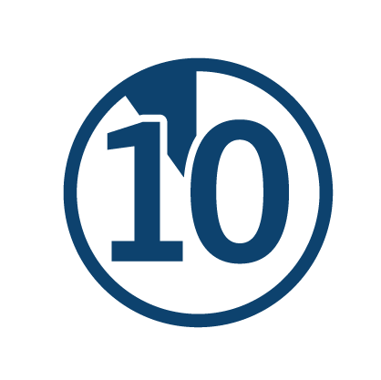 the number 10 inside of a circle